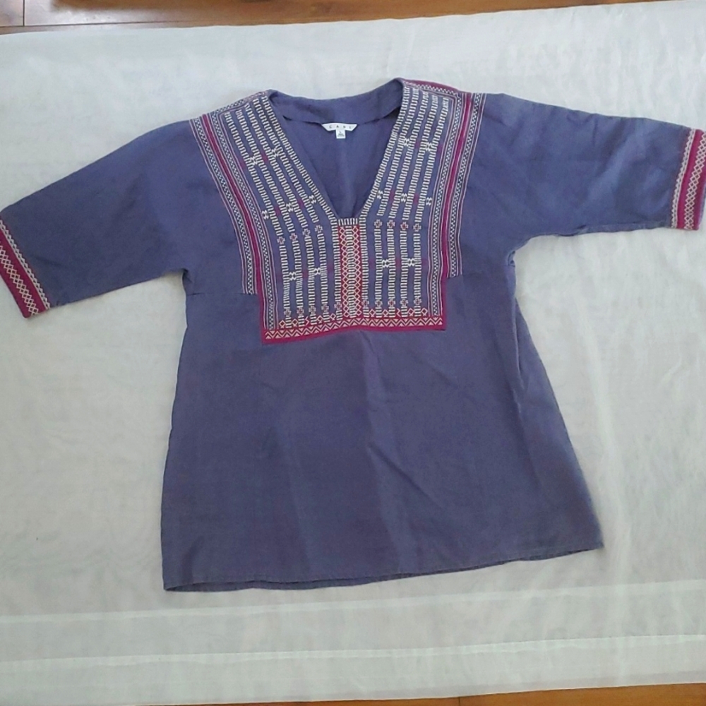 CAbi WOMEN'S 100% LINEN TOP TUNIC CAFTAN SIZE L